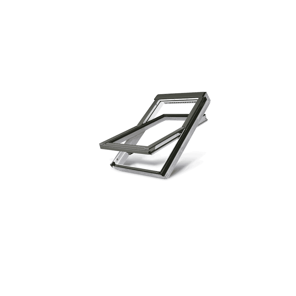 Fakro FTWV P5  Triple Glazed Acrylic Coated Pine Centre Pivot Pitched Roof Window