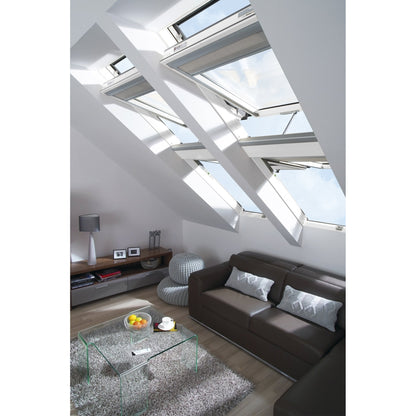 Fakro FTWV P5  Triple Glazed Acrylic Coated Pine Centre Pivot Pitched Roof Window