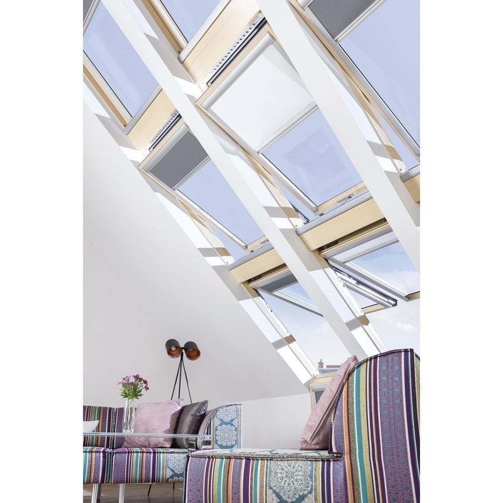 Fakro FTP-V P5 Z-Wave Electric Triple Glazed Pine Centre Pivot Pitched Roof Window