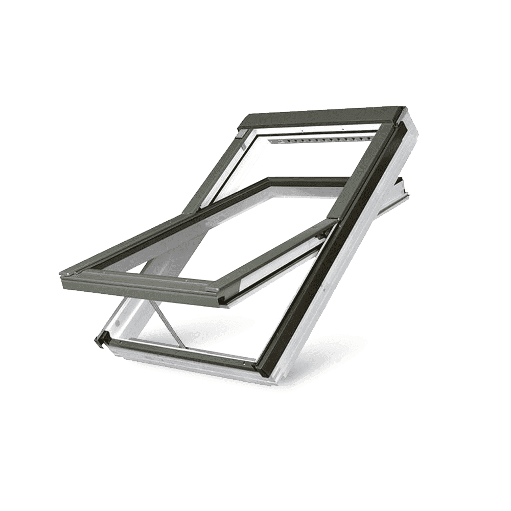 Fakro FTW-V P5 Z-Wave Electric Triple Glazed White Acrylic Centre Pivot Pitched Roof Window