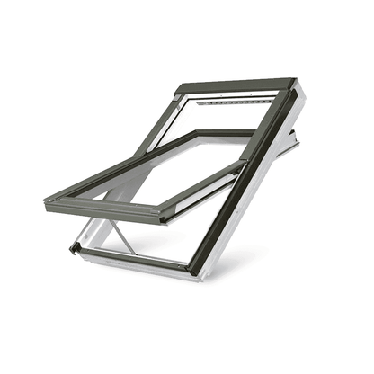 Fakro FTW-V P5 Z-Wave Electric Triple Glazed White Acrylic Centre Pivot Pitched Roof Window