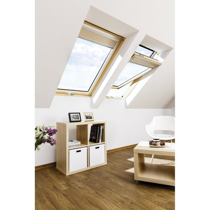 Fakro FTP-V/C P2 Double Glazed Conservation 'J' Kit  Pine Centre Pivot Pitched Roof Window
