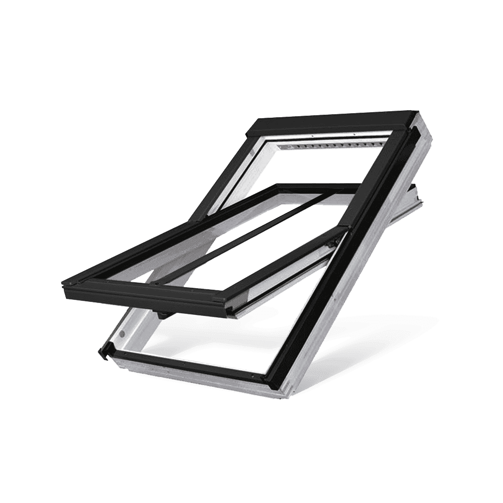Fakro FTW-V/C P2 Double Glazed Conservation 'V' Kit  White Acrylic Centre Pivot Pitched Roof Window