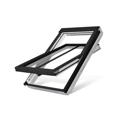 Fakro FTW-V/C P2 Double Glazed Conservation 'J' Kit  White Acrylic Centre Pivot Pitched Roof Window