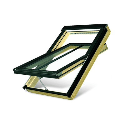 Fakro FTP-V/C P2 Z-Wave Electric Double Glazed Conservation Pine Centre Pivot Pitched Roof Window