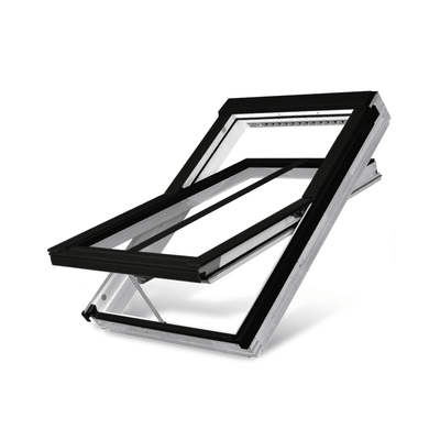 Fakro FTU-V/C P2 Z-Wave Electric Double Glazed Conservation White Polyurethane Centre Pivot Pitched Roof Window