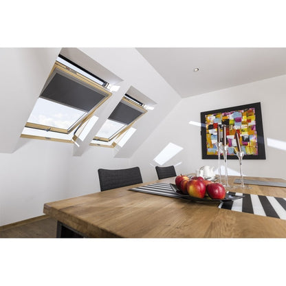 Fakro FTPV P2  Double Glazed Pine Centre Pivot Pitched Roof Window