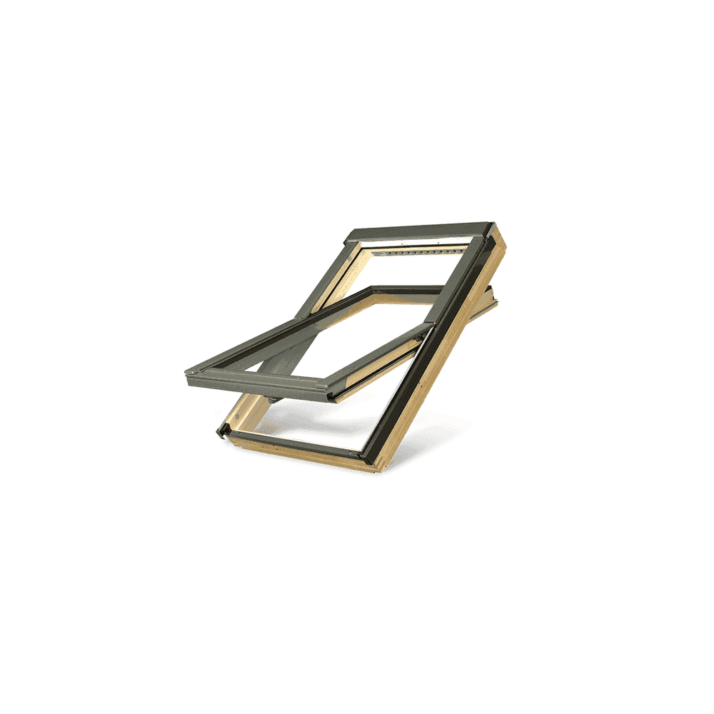 Fakro FTPV P5  Triple Glazed Pine Centre Pivot Pitched Roof Window