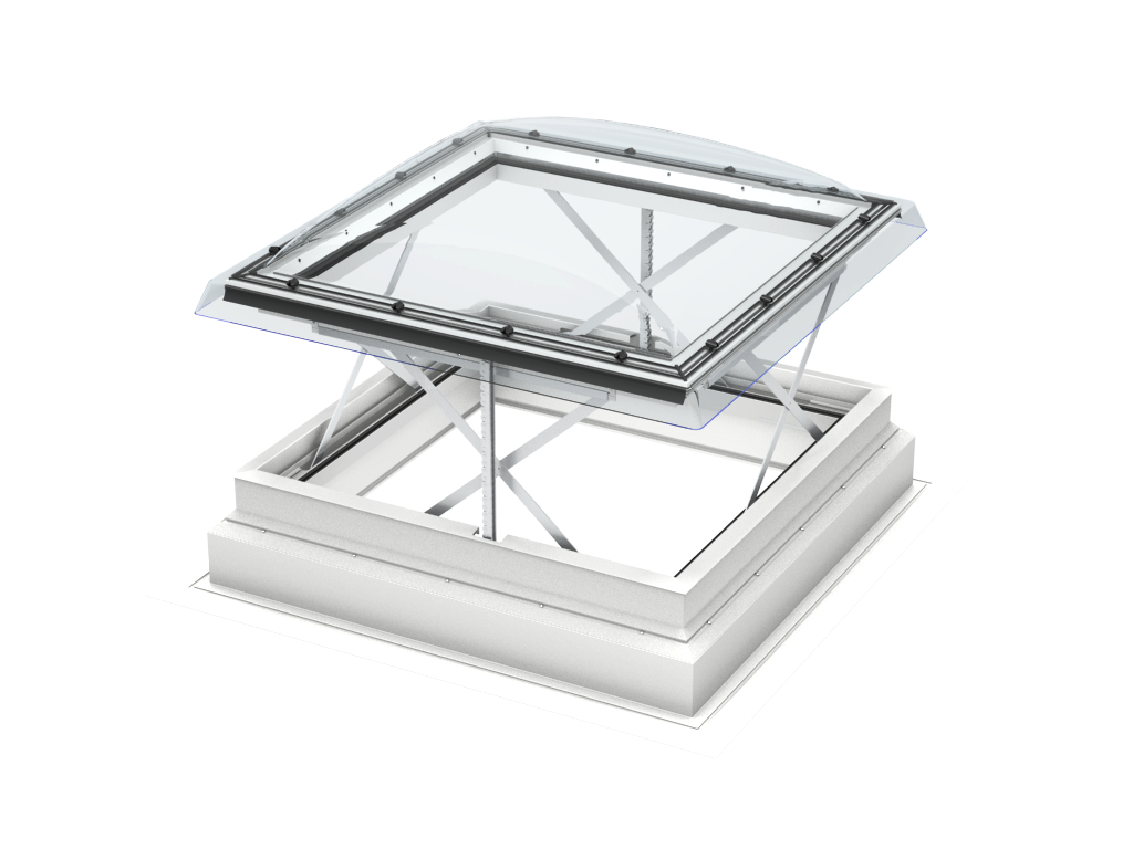 Velux CSP Double Glazed White PVC Smoke Vent. Domed Flat Roof Window