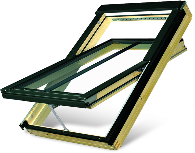 Fakro FTP-V/C P2 Z-Wave Electric Double Glazed Conservation Pine Centre Pivot Pitched Roof Window
